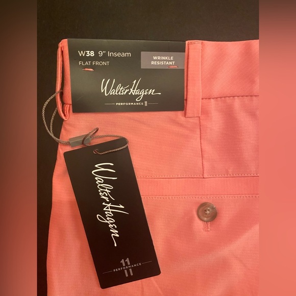 NWT Men's Walter Hagen 9" P11 Micro Lines Golf Shorts Brilliant Pink Size 38 - Picture 4 of 15
